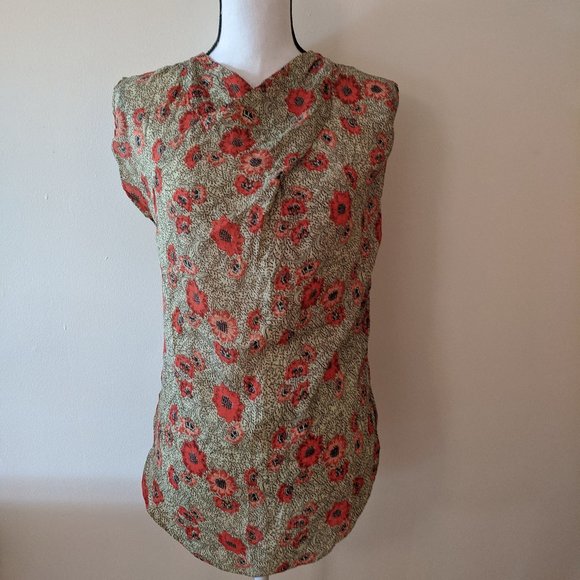 Isabel Marant Green and Red Floral Top - Picture 1 of 7